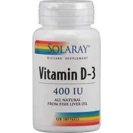 Solaray Vitamina D3 400 Ui 120 Perlas
