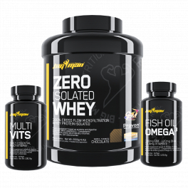 Pack REGALO BigMan Zero Whey Protein Isolate 2 kg (4,4 Lbs) + Multi-Vits 60 caps + Fish Oil Omega 3 90 caps