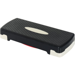 Homcom Tabla De Step Ajustable Para Fitness Aeróbic Deporte Gimnasia - Color Negro Gris Rojo - Plástico - 68x29cm