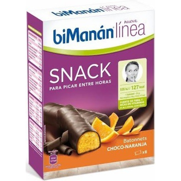 BiManan Orange Choco Bar Line 6 Biscuits x 31 gr