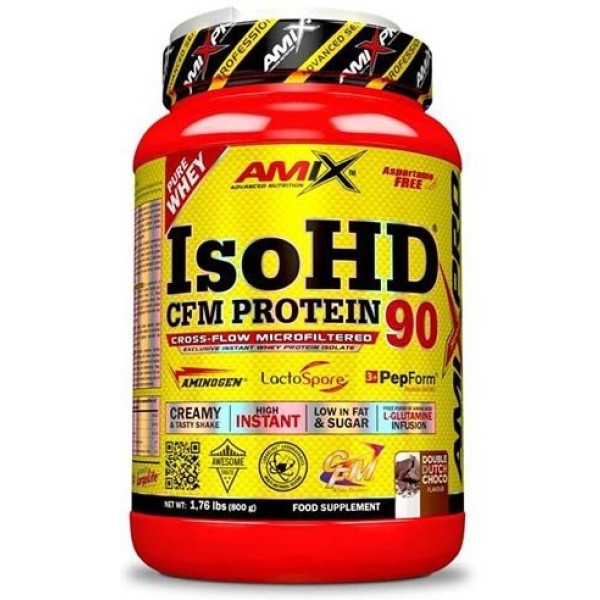 Amix Pro Iso HD CFM Protein 90 800 gr - Fórmula de Proteína Aislada de Suero / Recuperador Muscular, Muy Baja en Grasas y Azúcares