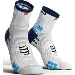 Compressport Calcetines Pro Racing Socks V3.0 Run High Blanco-Azul