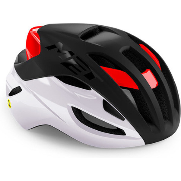 Met Rivale Mips Helmet Noir/blanc/rouge Mat Glossy