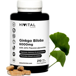 Hivital Ginkgo Biloba 6000 Mg  210 Cápsulas Veganas Para 7 Meses