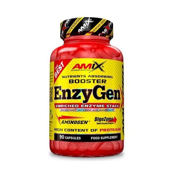 Amix Pro EnzyGen Booster 90 capsule - Supporta le funzioni digestive / Contiene DigeZyme e Aminogen