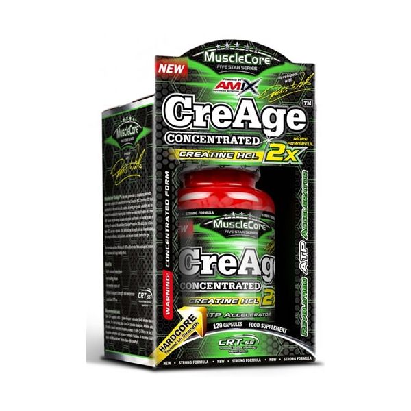 AMIX MuscleCore CreAge Konzentriert 120 Kapseln - Formel mit Kreatinhydrochlorid - Erhöht Kraft und Ausdauer