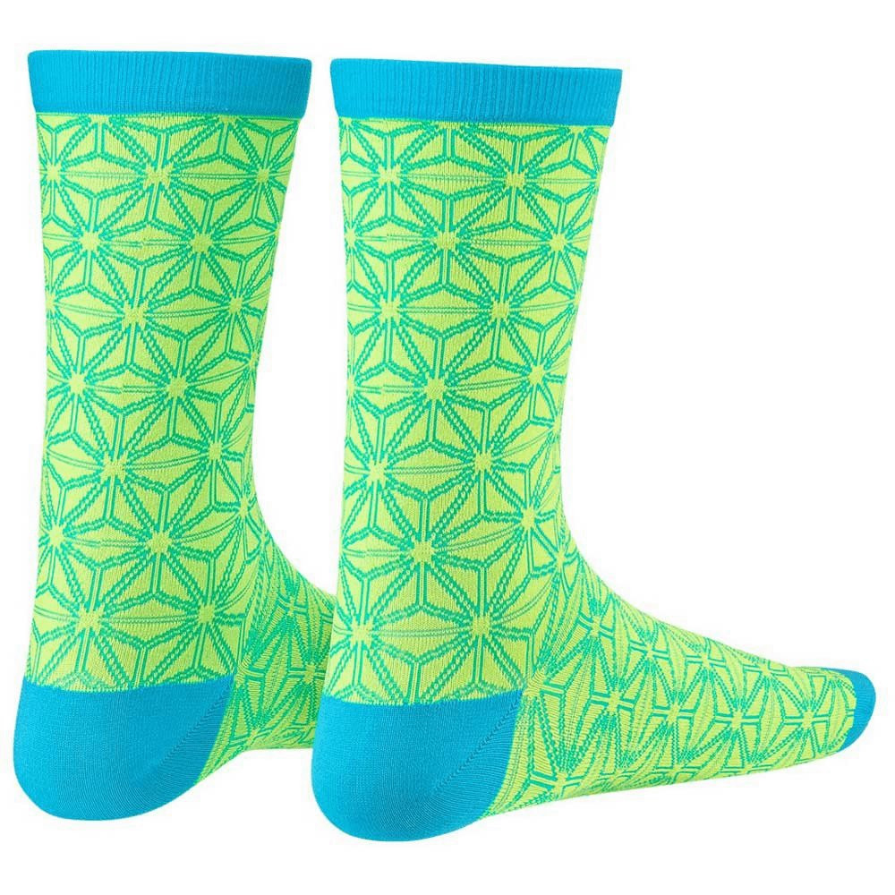 Supacaz Socks Asanoha Neon Yellow And Neon Blue Supacaz Socks Asanoha Neon Yellow And Neon Blue