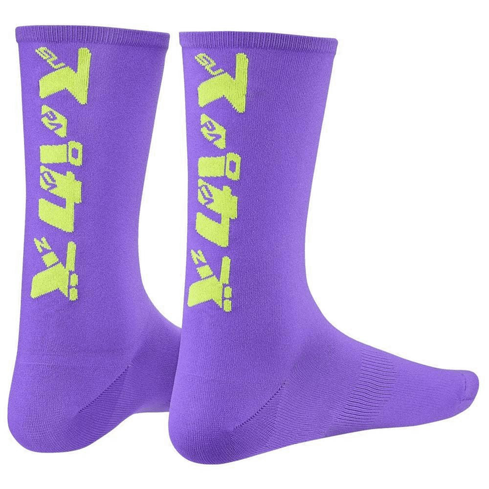 Supacaz Socks Katakana Neon Purple And Neon Yellow Supacaz Socks Katakana Neon Purple And Neon Yellow
