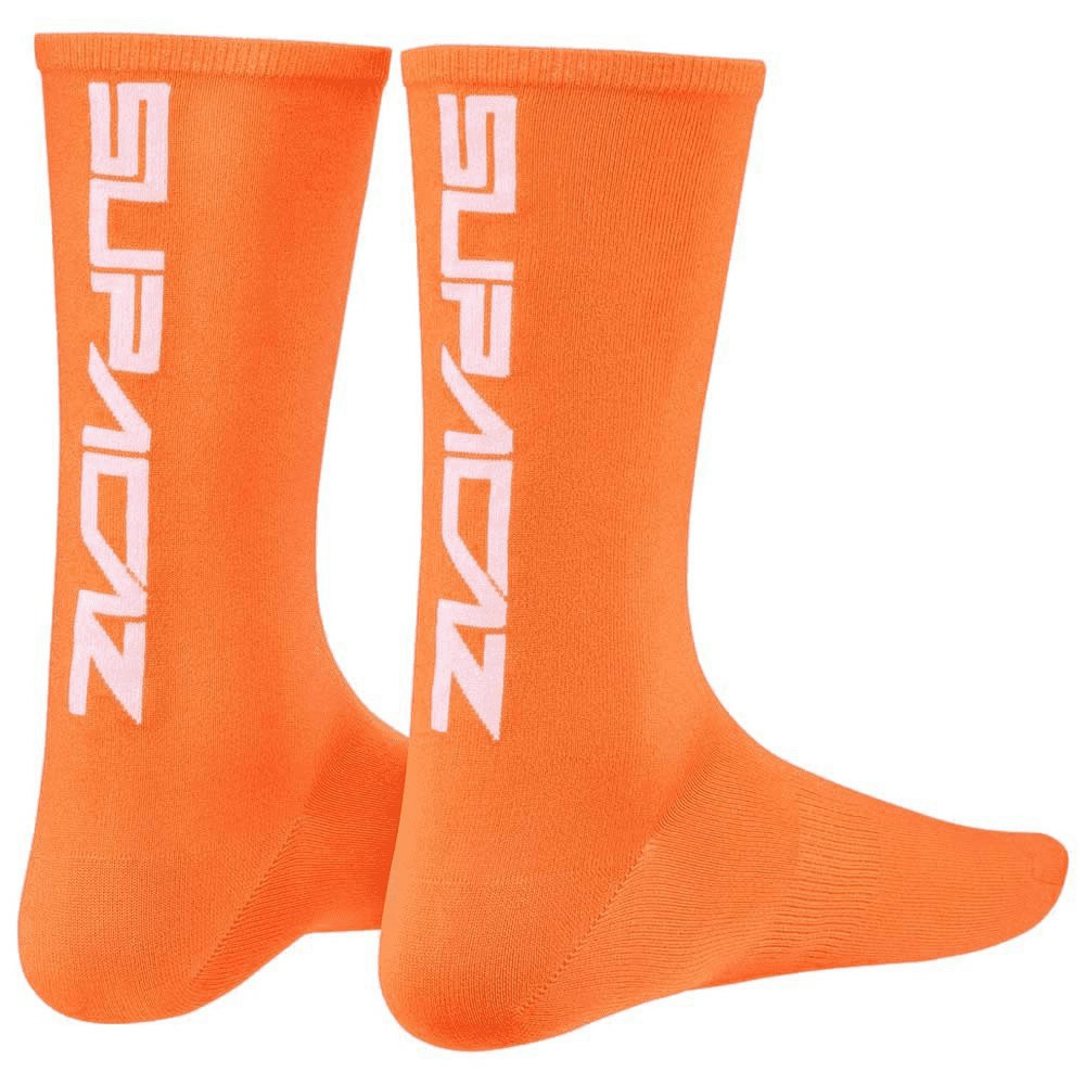 Supacaz Socks Neon Orange And White Supacaz Socks Neon Orange And White