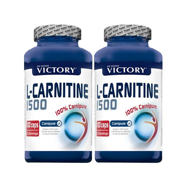 Pacote Victory L-Carnitina 1500 - 100% Carnipure - 2 Frascos x 100 Cápsulas