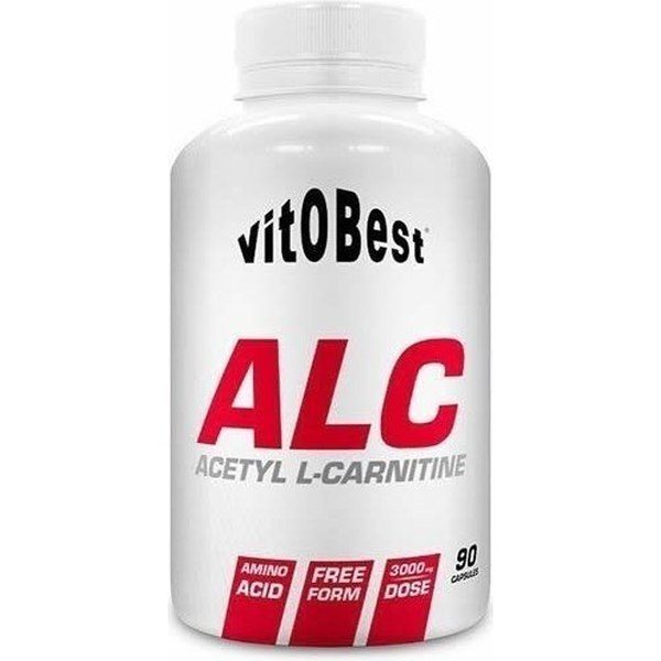 VitOBest ALC Acetyl L-Carnitine 90 VegeCaps / L-carnitina en Forma Ester - Combate el Colesterol y los Triglicéridos