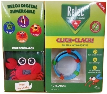 Relec Relepente de Mosquitos Pulsera Antimosquitos 2 Recambios + Reloj Cranky Regalo Relec Relepente de Mosquitos Pulsera Antimosquitos 2 Recambios + Reloj Cranky Regalo
