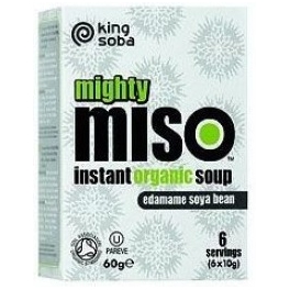 King Soba Sopa de Miso y Semillas de Edamame Sin Gluten Bio 6 x 60 gr