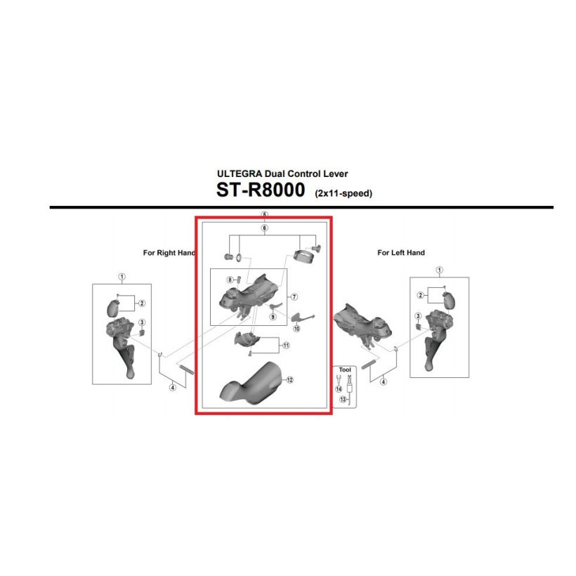 Shimano Mecanismos Maneta St-r8000 Izdo + Goma Shimano Mecanismos Maneta St-r8000 Izdo + Goma