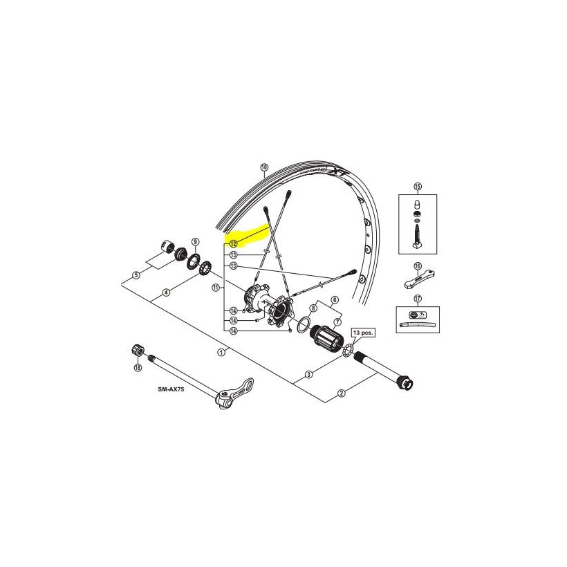 Shimano Radio Trasero Izdo.wh-m785-29 299mm Shimano Radio Trasero Izdo.wh-m785-29 299mm