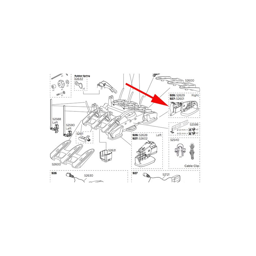 Thule Soporte Luces Derecho 924-927 Velocompac Thule Soporte Luces Derecho 924-927 Velocompac