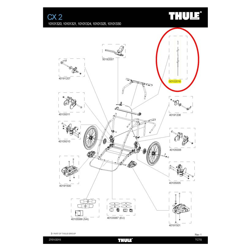 Thule Cable Freno Chariot Cx2 V13 Thule Cable Freno Chariot Cx2 V13