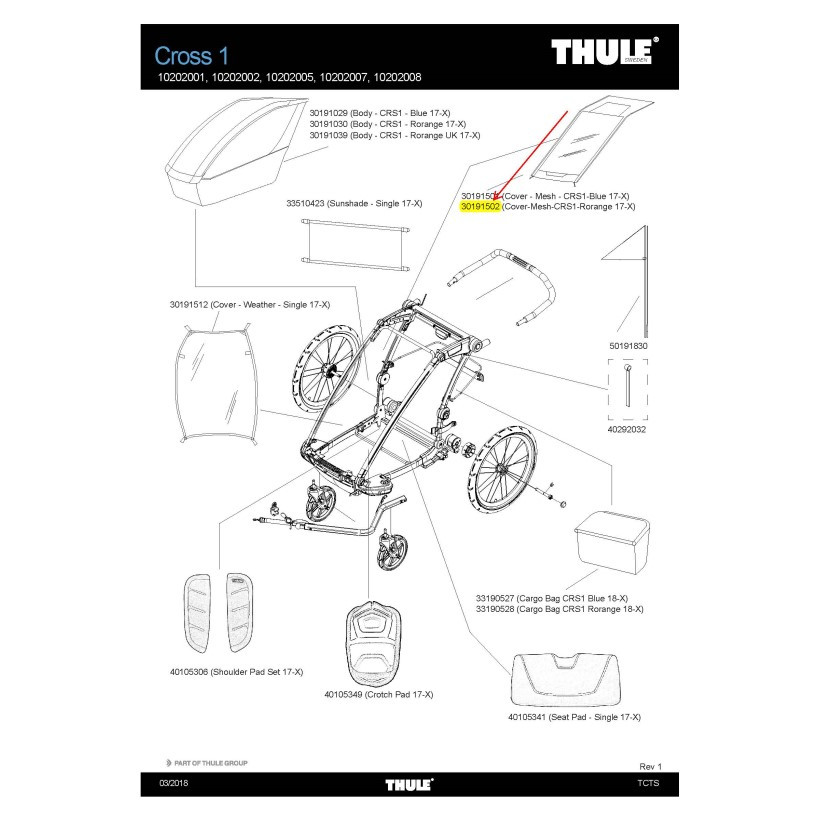 Thule Cobertor Malla Cross 1 Naranja Thule Cobertor Malla Cross 1 Naranja