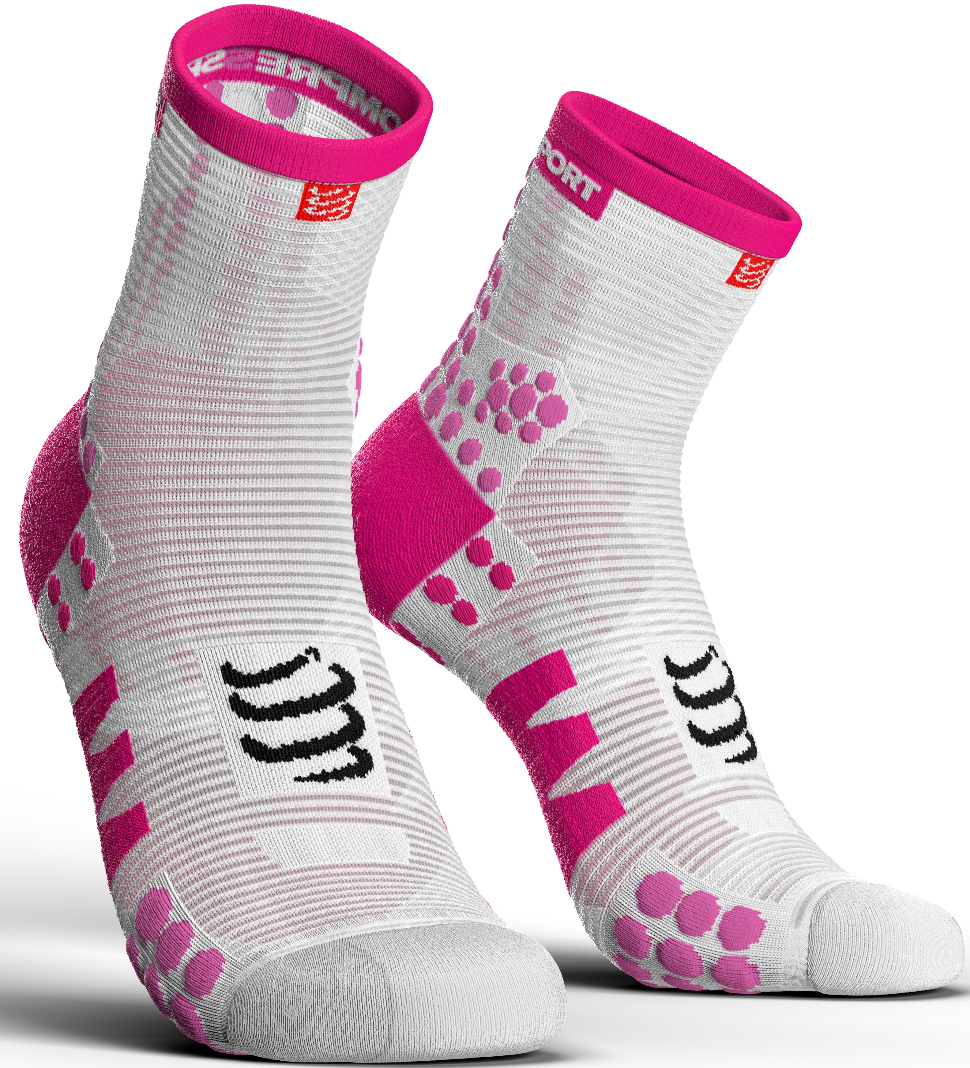 Compressport Calcetines Pro Racing Socks V3.0 Run High Blanco-Rosa Compressport Calcetines Pro Racing Socks V3.0 Run High Blanco-Rosa