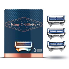 Gillette King Neck Razor Blades X 3 Cartridges Hombre
