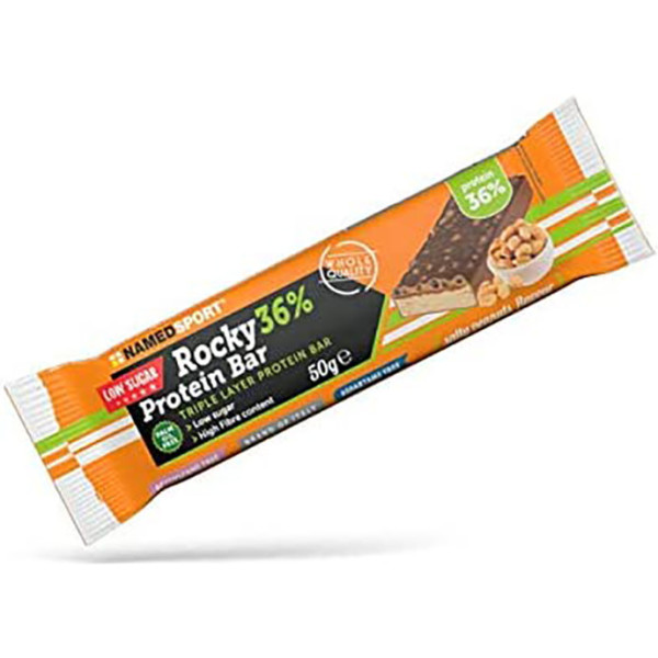 Namedsport Barrita Rocky 36% Protein Antes/despues Cacahuetes Salados 50 Gr (12 Unidades)