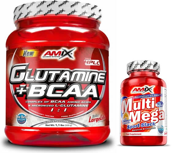 Pack Amix Glutamina + BCAA 530 gr + Multi Mega Stack 30 tabs Pack Amix Glutamina + BCAA 530 gr + Multi Mega Stack 30 tabs