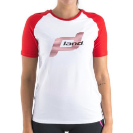 Land Camiseta M/corta Trail Mujer - Elegance (blanco-rojo)