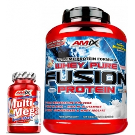 Pack Amix Whey Pure Fusion 2,3 kg + Multi Mega Stack 30 tabs Pack Amix Whey Pure Fusion 2,3 kg + Multi Mega Stack 30 tabs