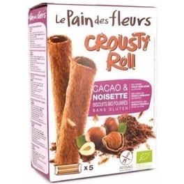 Le Pain des Fleurs Crousty Roll - Rollito de Crema de Cacao y Avellana Sin Gluten Bio 10 rollitos x 12,5 gr