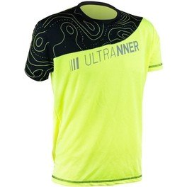 Ultranner Arves - Camiseta Técnica Hombre Manga Corta para Deportes al Aire Libre y de Interior - Camiseta Transpirable Color Verde Fluorescente para Aumentar Visibilidad