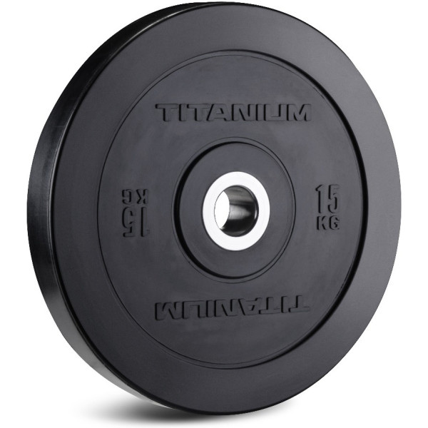 Titanium Strength Disco Olímpico Bumper Negro 15 Kg