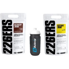 Pack REGALO 226ERS Recovery Drink 1 kg + Isotonic Drink 1 kg + Bidon Negro Transparente 600 ml