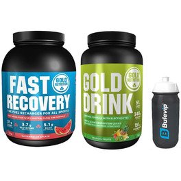 Pack Gold Nutrition Gold Drink 1 kg + Fast Recovery 1 kg + Bidon Negro Transparente 600 ml