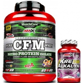 Pack REGALO Amix MuscleCore CFM Nitro Protein Isolate 2 kg + Kre-Alkalyn 30 caps