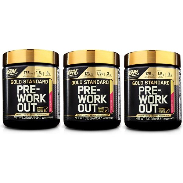 Optimum Nutrition Gold Standard Pre-Training Workout 3 Frascos x 330 gr