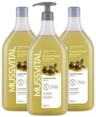 Mussvital Essentials Pack Familiar Gel de Baño Oliva 3 botes x 750 ml Mussvital Essentials Pack Familiar Gel de Baño Oliva 3 botes x 750 ml