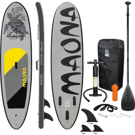 Ecd Germany Tabla Hinchable Maona Paddle Surf / Sup 308 X 76 X 10 Cm Gris Stand Up Paddle Board Pvc Hasta 120kg 3 Aletas Desliza