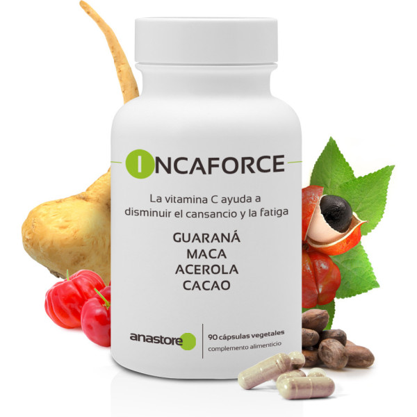 Anastore Incaforce * 372 Mg / 90 Cápsulas * Extractos Estandarizados De Guaraná Maca Acerola Y Cacao
