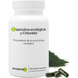 Anastore Espirulina Ecológica Y Chlorella * 400 Mg / 120 Cápsulas * Procedente De La Acuicultura Ecológica.