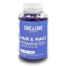 Chic & Love Hair & Nails Vitamins - 60 Gominolas Con Biotina Para Reforzar Tu Pelo Y Uñas