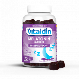 Vitaldin Melatonina 70 Gummies - 1 mg por dosis diaria - Sin Gluten