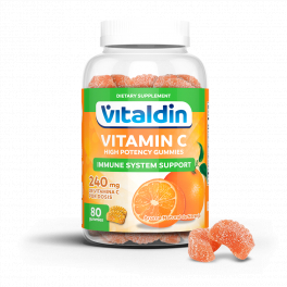 Vitaldin Vitamina C Gummies - 80 gominolas - 240 mg por dosis diaria - Sin Gluten