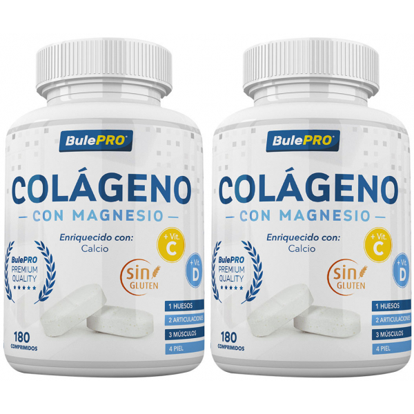 Pack BulePRO Collagen com Magnésio 2 frascos x 180 comprimidos