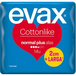 Evax Cottonlike Compresas Normal Alas Plus 14 Uds Unisex