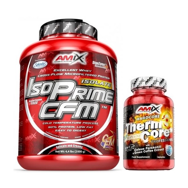 Confezione Amix IsoPrime CFM Isolate 2 kg + ThermoCore 30 capsule