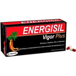Pharma Otc Energisil Vigor Plus Ginseng + Arginina 60 Cápsulas