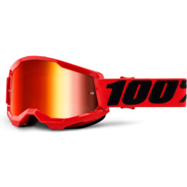 100% Strata 2 Youth Goggle Red - Mirror Red Lens