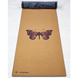 Achamana Esterilla De Yoga Y Pilates De Corcho Y Caucho Natural 5 Mm Butterfly + Bolsa