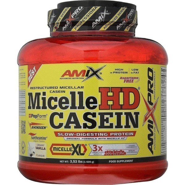 Amix Pro Micelle HD Casein 1600 Gramas - Proteína de Absorção Lenta, Fonte de Cálcio e Fósforo / Recuperação Muscular