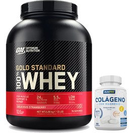 Pack Optimum Nutrition Proteína On 100% Whey Gold Standard 5 Lbs (2,27 Kg) + BulePRO Colageno con Magnesio 180 comp